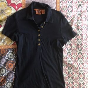 Ladies Tory Burch navy blue polo shirt